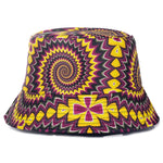 Bucket Hats Reversible Flower Geometric Printing Women Outdoor Hat-Bucket Hats-Arimonz-Tie Dye Yellow-Arimonz