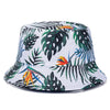 Bucket Hats Reversible Flower Geometric Printing Women Outdoor Hat-Bucket Hats-Arimonz-White-Arimonz
