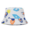 Bucket Hats Reversible Flower Geometric Printing Women Outdoor Hat-Bucket Hats-Arimonz-White Paint-Arimonz