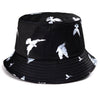 Bucket Hats Women Reversible Summer Print Bucket Hat Travel Hat-Bucket Hats-Arimonz-one side adjustable black white-Arimonz