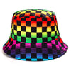 Bucket Hats Women Reversible Summer Print Bucket Hat Travel Hat-Bucket Hats-Arimonz-one side adjustable checkered-Arimonz