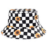 Bucket Hats Women Reversible Summer Print Bucket Hat Travel Hat-Bucket Hats-Arimonz-one side adjustable checkered sunflower-Arimonz