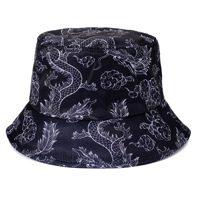 Bucket Hats Women Reversible Summer Print Bucket Hat Travel Hat-Bucket Hats-Arimonz-two side gray-Arimonz