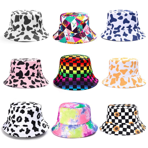 Bucket Hats Women Reversible Summer Print Bucket Hat Travel Hat-Bucket Hats-Arimonz-Arimonz