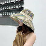 Bucket Hats - Women's Hat Bucket Hat Big Brim Double-Sided Women's Sun Hat