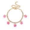 Butterfly Anklet Foot Chain Jewelry for Women Anklet-Anklets-Arimonz-Dark Pink-Arimonz