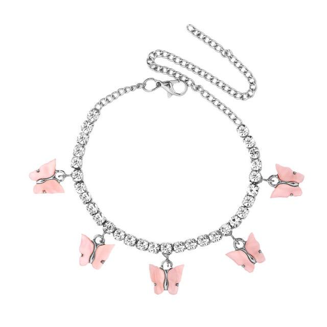 Butterfly Anklet Foot Chain Jewelry for Women Anklet-Anklets-Arimonz-Peach-Arimonz