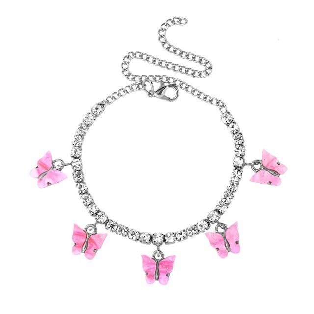 Butterfly Anklet Foot Chain Jewelry for Women Anklet-Anklets-Arimonz-Pink-Arimonz