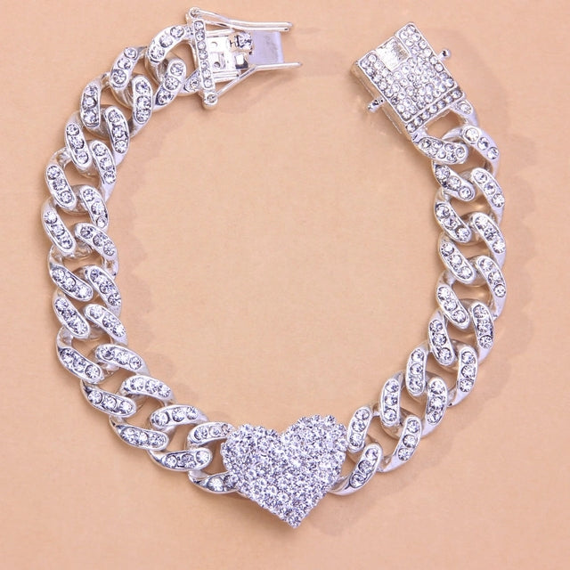 Butterfly Anklet for Women Bracelet Leg Foot Cuban Link Chain Anklet-Anklets-Arimonz-Silver Heart-Arimonz