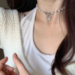 Butterfly Pearl Rhinestones Choker Necklace for Women Fashion Jewelry for Women-Necklaces-Arimonz-Arimonz