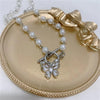 Butterfly Pearl Rhinestones Choker Necklace for Women Fashion Jewelry for Women-Necklaces-Arimonz-Arimonz