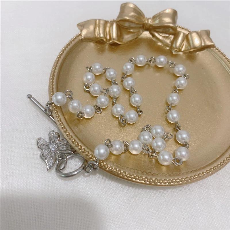 Butterfly Pearl Rhinestones Choker Necklace for Women Fashion Jewelry for Women-Necklaces-Arimonz-Arimonz