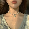 Butterfly Pearl Rhinestones Choker Necklace for Women Fashion Jewelry for Women-Necklaces-Arimonz-Arimonz