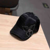 Butterfly Rhinestone Baseball Women Summer Silk Satin Visor Sun Hat-Women's Caps-Arimonz-Arimonz