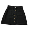 Button A-line High Waist Mini Denim Skirt-Denim Skirts-Arimonz-Black-S-Arimonz
