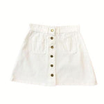 Button A-line High Waist Mini Denim Skirt-Denim Skirts-Arimonz-White-S-Arimonz
