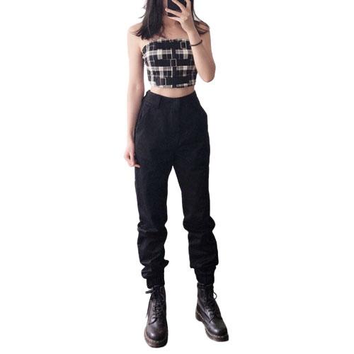 Cargo Pants with Chain-Pants-Arimonz-Black-S-Arimonz