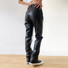 Cargo Pants Women Black Faux Leather High Waist Pant Straight Trouser-Pants-Arimonz-Arimonz