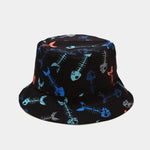 Cartoon Bucket Hat Reversible Fisherman Hat Street Hip Hop Flat Cap-Bucket Hats-Arimonz-fish bone-Arimonz