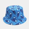 Cartoon Bucket Hat Reversible Fisherman Hat Street Hip Hop Flat Cap-Bucket Hats-Arimonz-Jellyfish blue-Arimonz