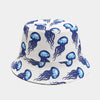 Cartoon Bucket Hat Reversible Fisherman Hat Street Hip Hop Flat Cap-Bucket Hats-Arimonz-Jellyfish white-Arimonz