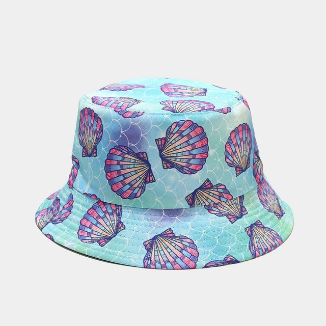 Cartoon Bucket Hat Reversible Fisherman Hat Street Hip Hop Flat Cap-Bucket Hats-Arimonz-shell blue-Arimonz