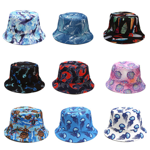 Cartoon Bucket Hat Reversible Fisherman Hat Street Hip Hop Flat Cap-Bucket Hats-Arimonz-Arimonz