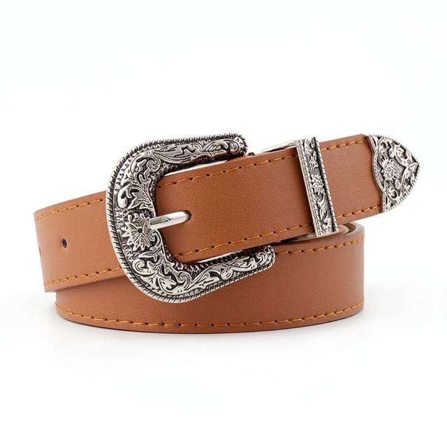 Carved Pin Buckle Belt-Belts-Arimonz-Camel-Arimonz