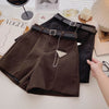 Casual Comfortable Elegant Shorts With Belt Women's Woolen Shorts-Shorts-Arimonz-Arimonz