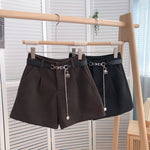 Casual Comfortable Elegant Shorts With Belt Women's Woolen Shorts-Shorts-Arimonz-Arimonz