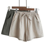 Casual Cotton Linen Shorts Women Home High Waist Shorts Women Shorts-Shorts-Arimonz-Arimonz
