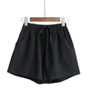 Casual Cotton Linen Shorts Women Home High Waist Shorts Women Shorts-Shorts-Arimonz-Black-S-Arimonz