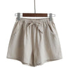 Casual Cotton Linen Shorts Women Home High Waist Shorts Women Shorts-Shorts-Arimonz-Khaki-S-Arimonz