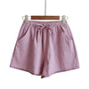 Casual Cotton Linen Shorts Women Home High Waist Shorts Women Shorts-Shorts-Arimonz-pink-S-Arimonz