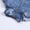 Casual Denim Shorts High Waist Ruffle Hem Loose Ruched Short Pants-Denim Shorts-Arimonz-Arimonz
