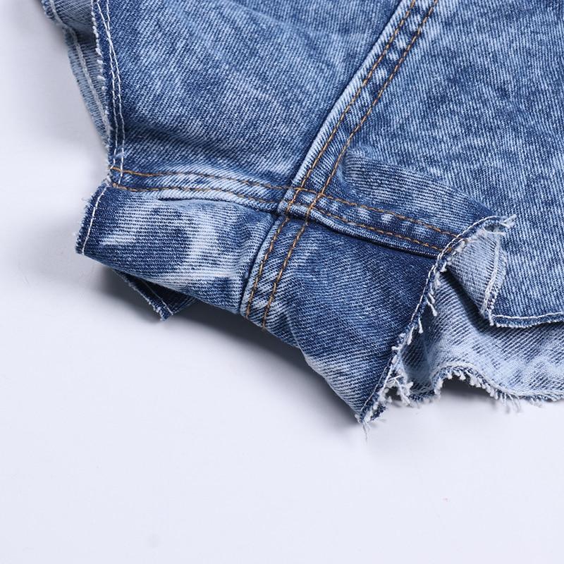 Casual Denim Shorts High Waist Ruffle Hem Loose Ruched Short Pants-Denim Shorts-Arimonz-Arimonz