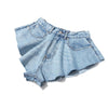 Casual Denim Shorts High Waist Ruffle Hem Loose Ruched Short Pants-Denim Shorts-Arimonz-Arimonz