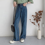 Casual High Waist Loose Women Denim Jeans Vintage Long Wide Leg Jeans-Straight Jeans-Arimonz-Arimonz