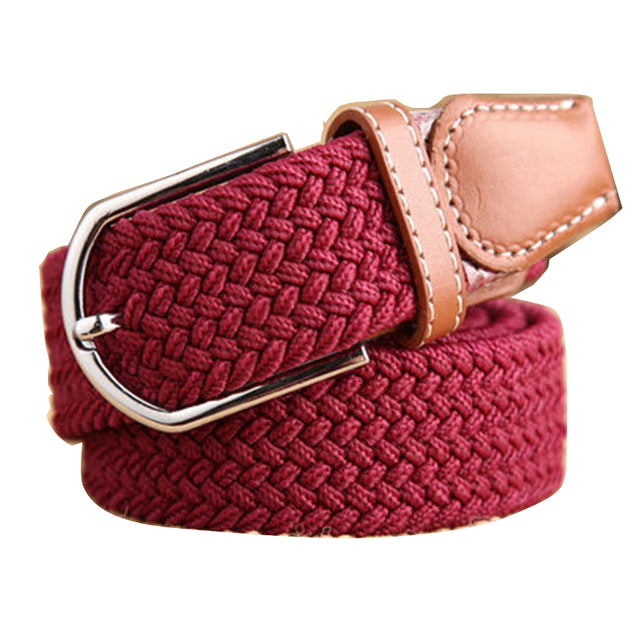 Casual Knitted Pin Buckle Men Belt Woven Canvas Braided Stretch Belt-Belts-Arimonz-1-105cm/41inches-Arimonz