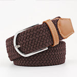 Casual Knitted Pin Buckle Men Belt Woven Canvas Braided Stretch Belt-Belts-Arimonz-11-105cm/41inches-Arimonz