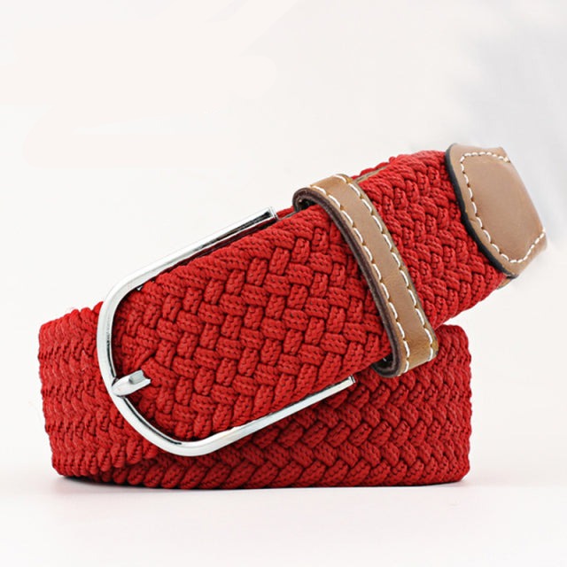 Casual Knitted Pin Buckle Men Belt Woven Canvas Braided Stretch Belt-Belts-Arimonz-14-105cm/41inches-Arimonz