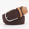 Casual Knitted Pin Buckle Men Belt Woven Canvas Braided Stretch Belt-Belts-Arimonz-Arimonz
