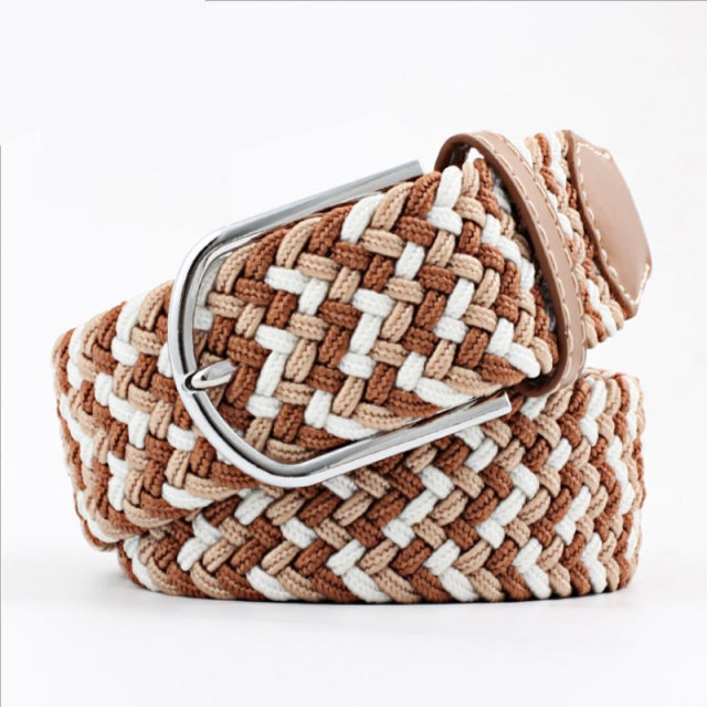 Casual Knitted Pin Buckle Men Belt Woven Canvas Braided Stretch Belt-Belts-Arimonz-17-105cm/41inches-Arimonz