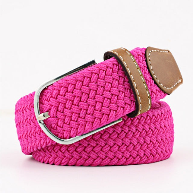 Casual Knitted Pin Buckle Men Belt Woven Canvas Braided Stretch Belt-Belts-Arimonz-22-105cm/41inches-Arimonz