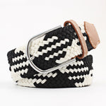 Casual Knitted Pin Buckle Men Belt Woven Canvas Braided Stretch Belt-Belts-Arimonz-23-105cm/41inches-Arimonz
