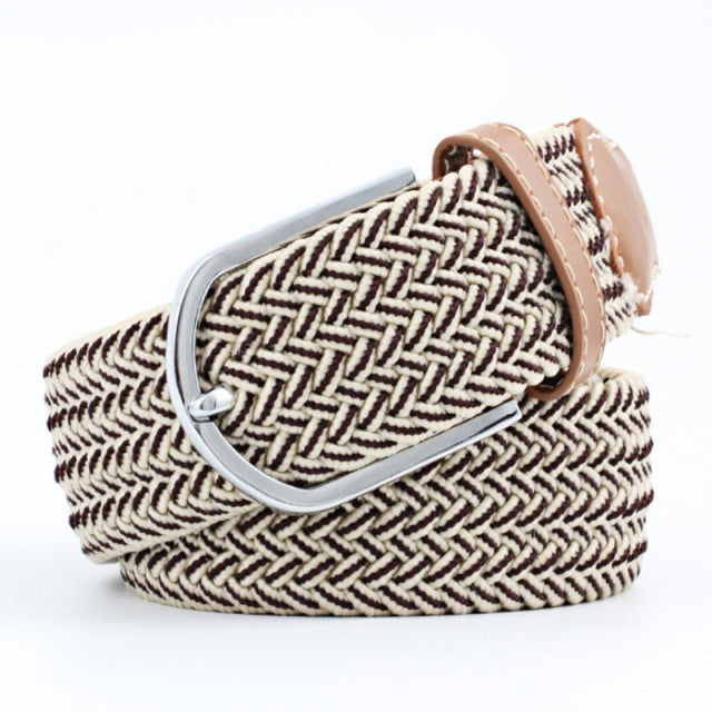 Casual Knitted Pin Buckle Men Belt Woven Canvas Braided Stretch Belt-Belts-Arimonz-32-105cm/41inches-Arimonz