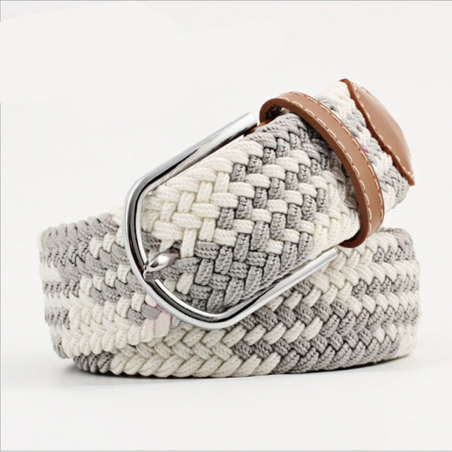 Casual Knitted Pin Buckle Men Belt Woven Canvas Braided Stretch Belt-Belts-Arimonz-35-105cm/41inches-Arimonz
