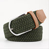 Casual Knitted Pin Buckle Men Belt Woven Canvas Braided Stretch Belt-Belts-Arimonz-Arimonz