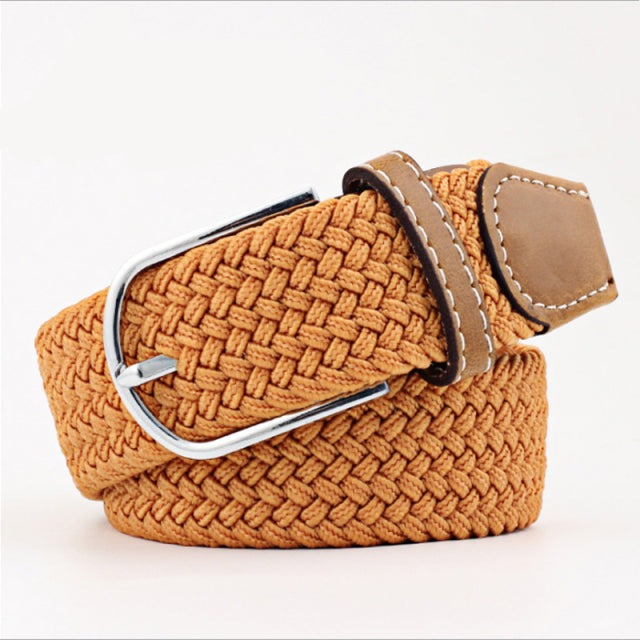 Casual Knitted Pin Buckle Men Belt Woven Canvas Braided Stretch Belt-Belts-Arimonz-42-105cm/41inches-Arimonz