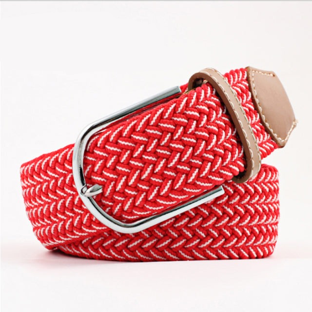 Casual Knitted Pin Buckle Men Belt Woven Canvas Braided Stretch Belt-Belts-Arimonz-46-105cm/41inches-Arimonz